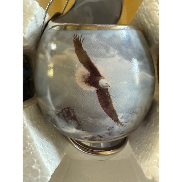 Bradford Editions Eagle Christmas Ornaments Set of 3 Certificate of Authenticity - Picture 3 of 6